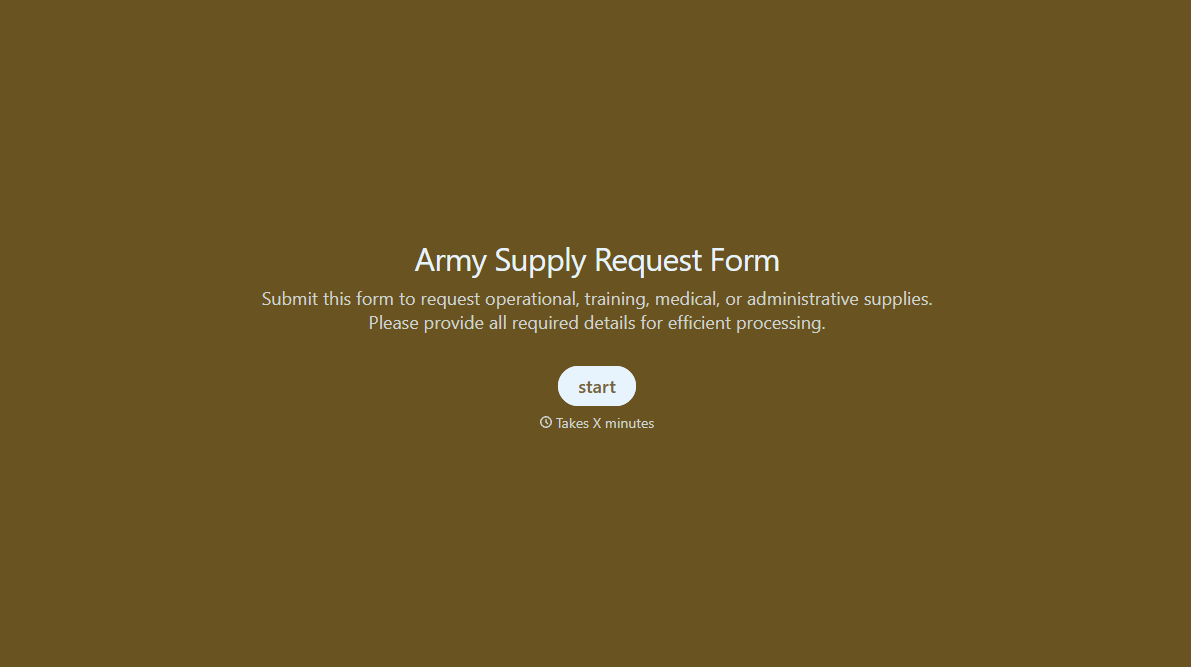 Army Supply Request Form
