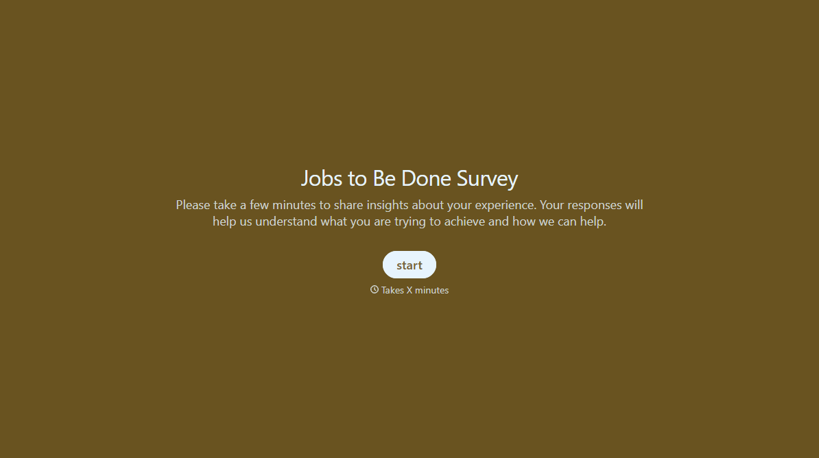 Jobs to Be Done Survey