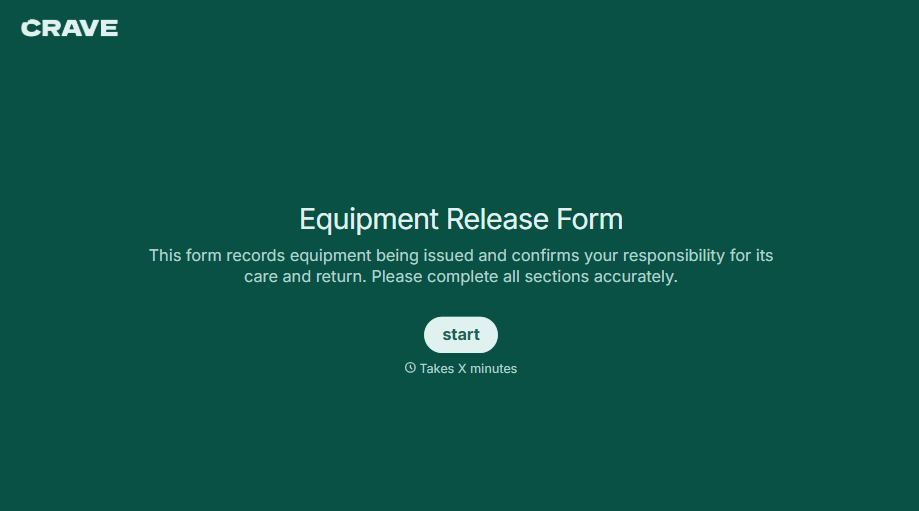 Equipment Release Form