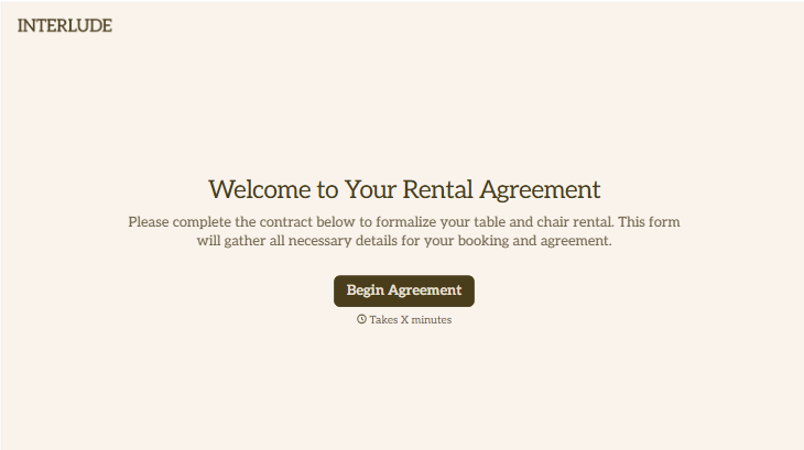 Table and Chair Rental Agreement Form