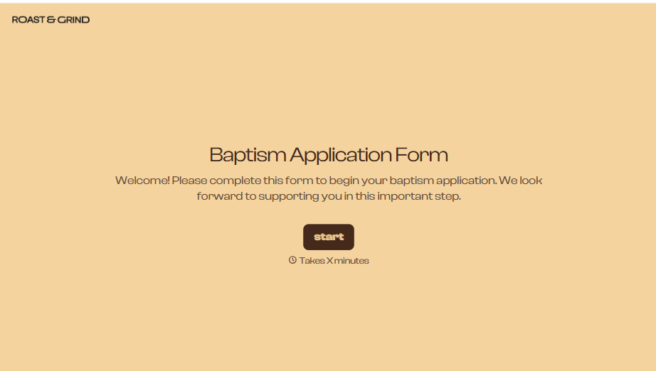 Baptism Application Form