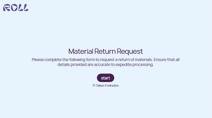 Material Return Form