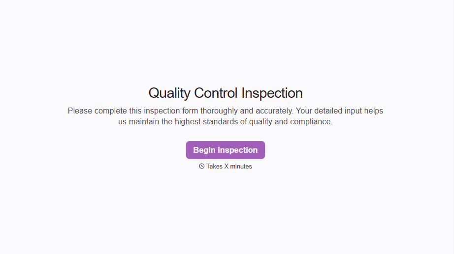 Quality Control Inspection Form