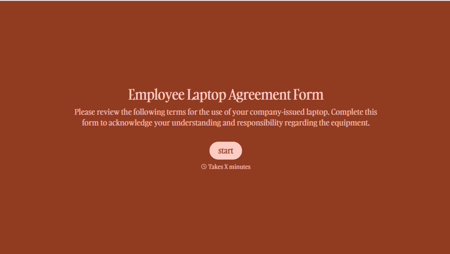 Employee Laptop Agreement Form