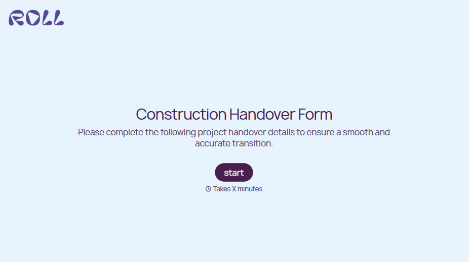 Construction Handover Form