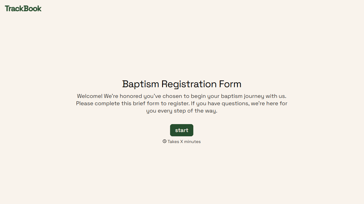 Baptism Registration Form