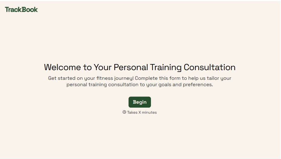 Personal Training Consultation Form