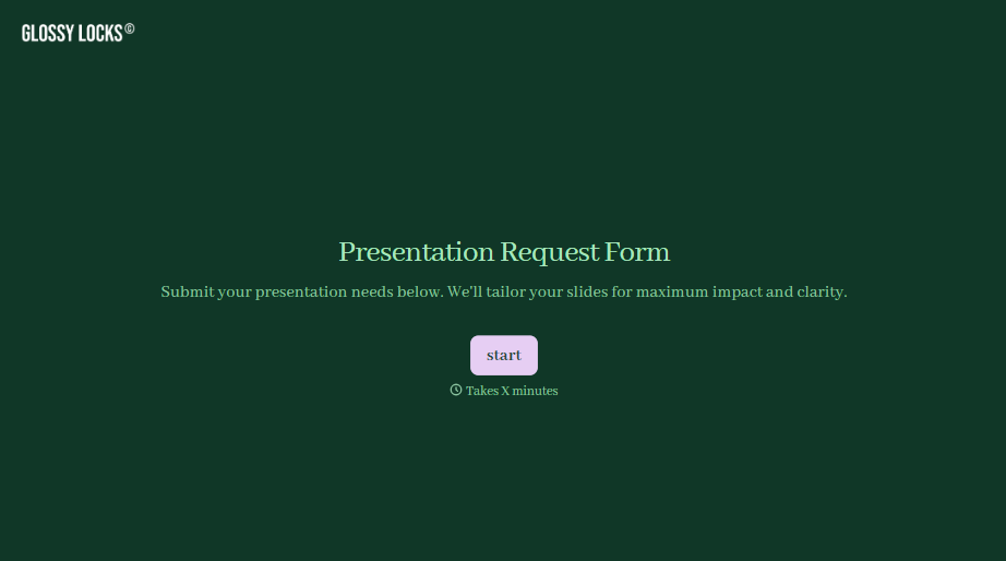 Personal Training Presentation Form