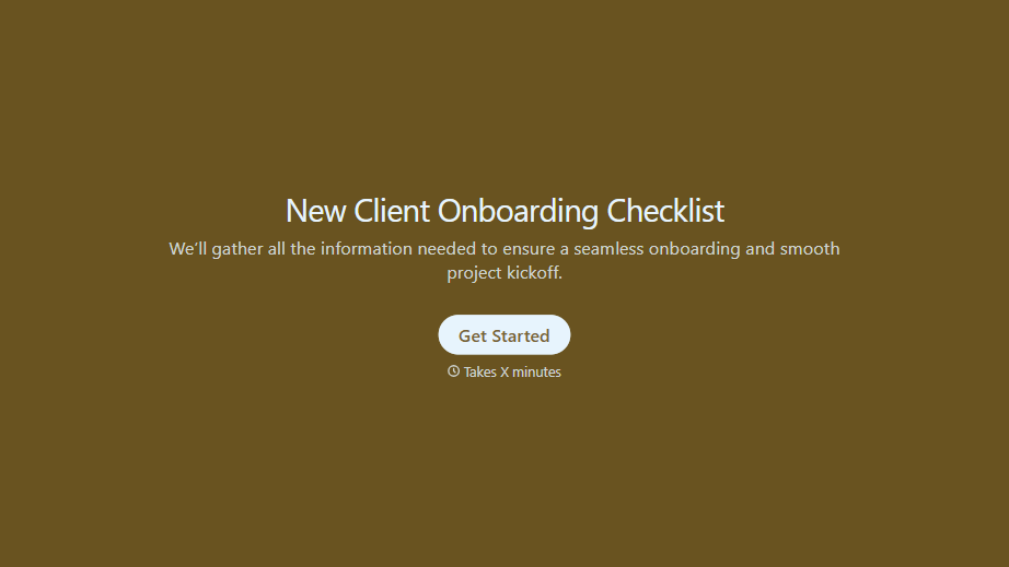 New Client Onboarding Checklist Form