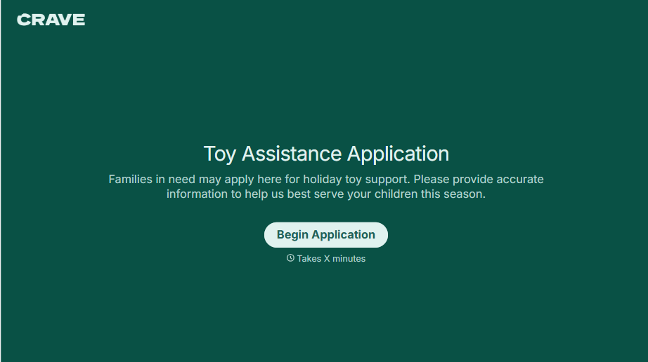 Toys for Tots Application Form