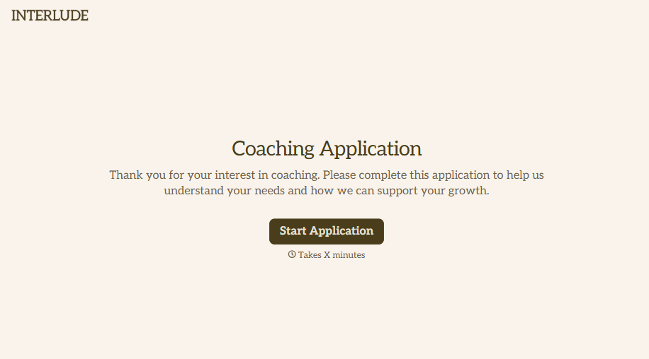 Coaching Application Form
