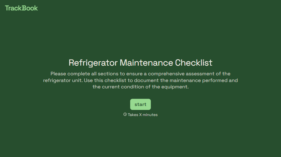 Refrigerator Maintenance Checklist Form