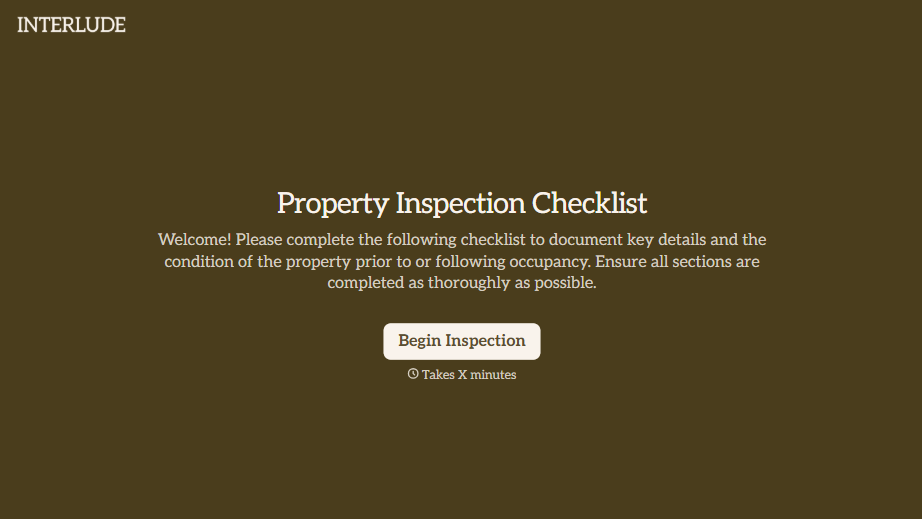 Property Management Inspection Checklist Form
