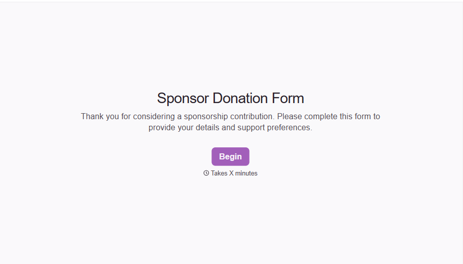 Sponsor Donation Form