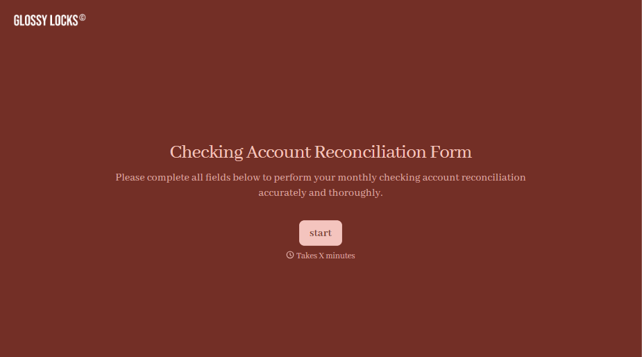 Checking Account Reconciliation Form