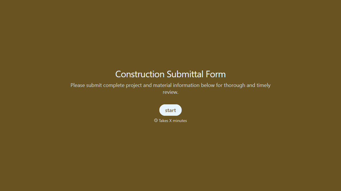 Construction Submittal Form
