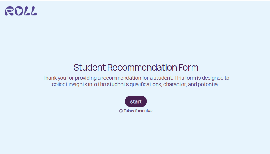 Student Recommendation Form