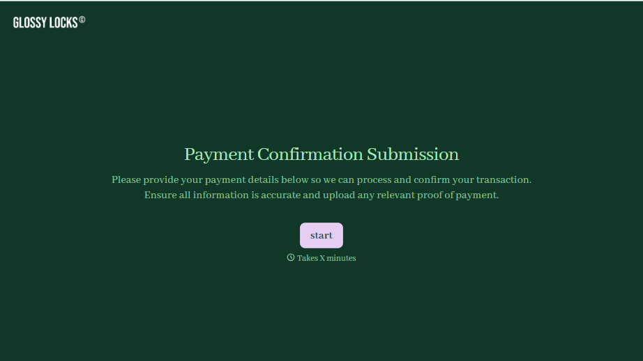 Payment Confirmation Form