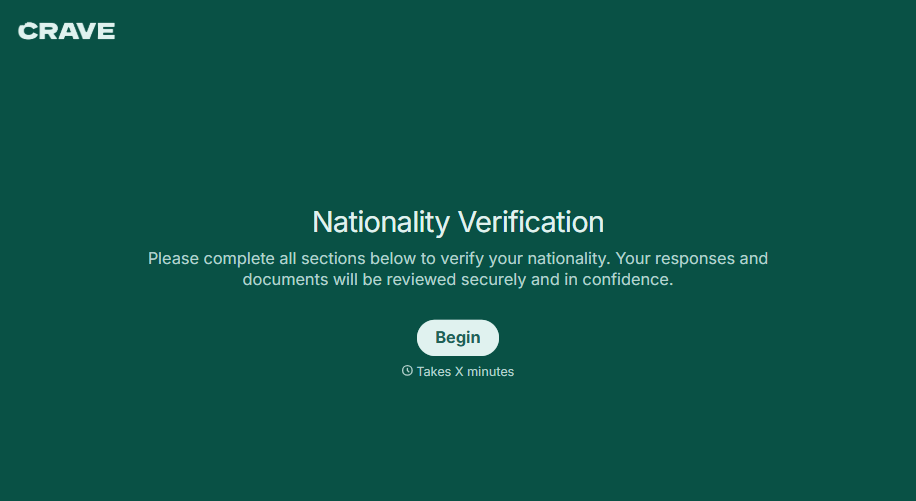 Nationality Verification Form