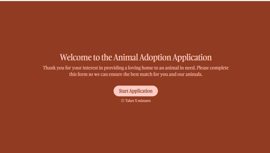 Animal Adoption Application Form