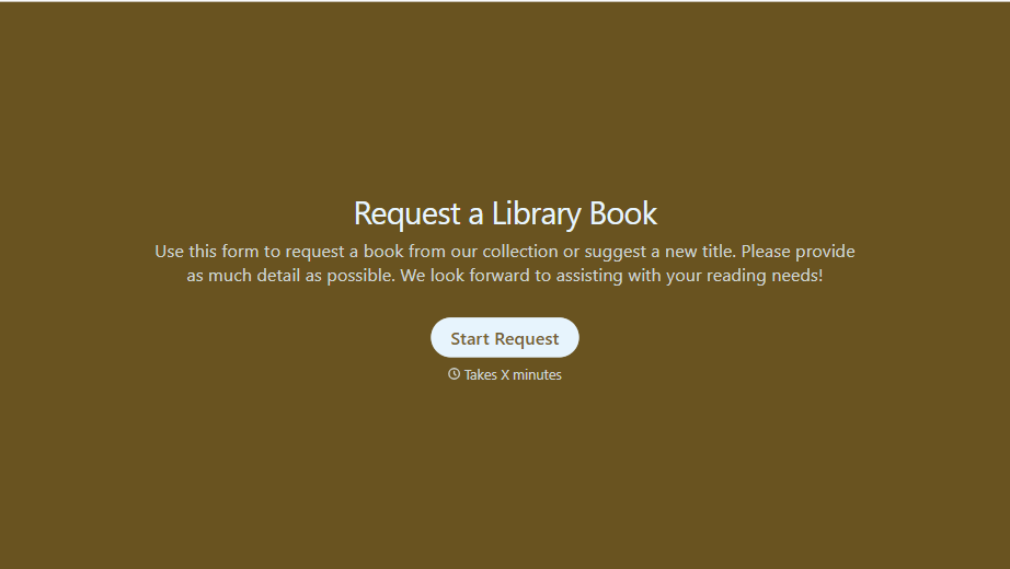Library Book Request Form