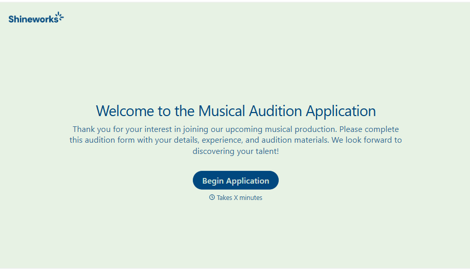 Musical Audition Form