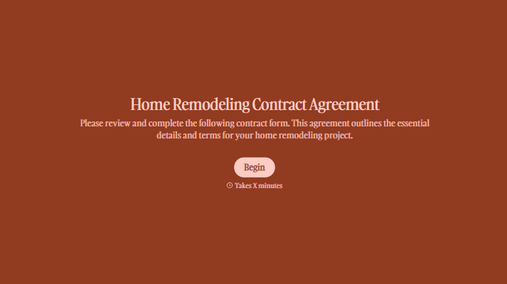 Home Remodeling Contract Form