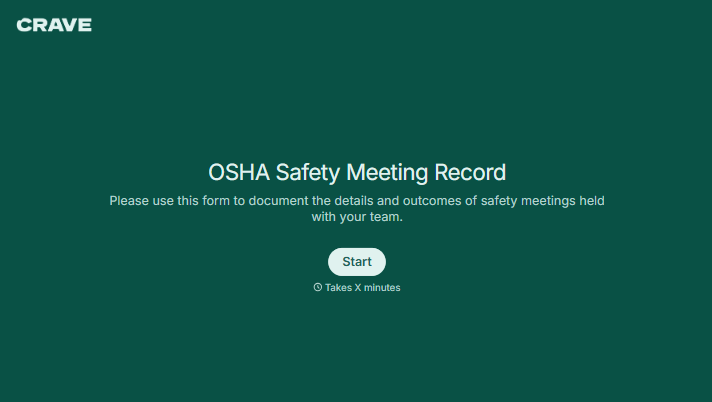 Osha Safety Meetings Form