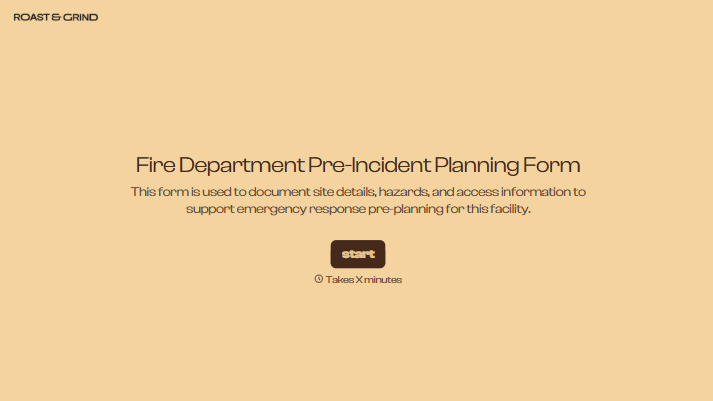Fire Department Pre Plan Form