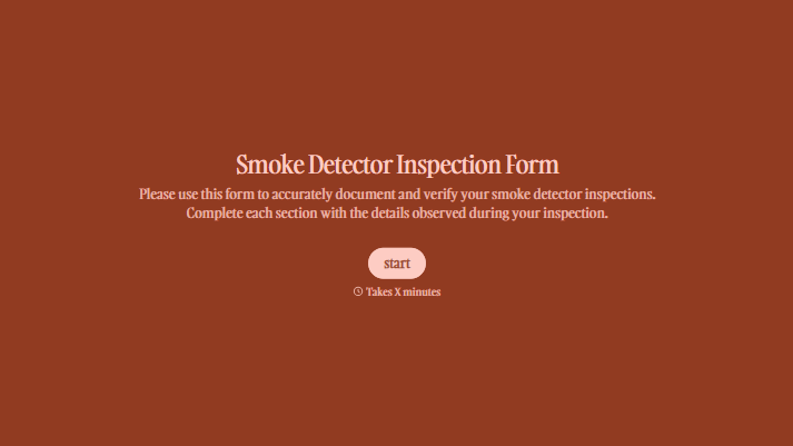 Smoke Detector Inspection Form