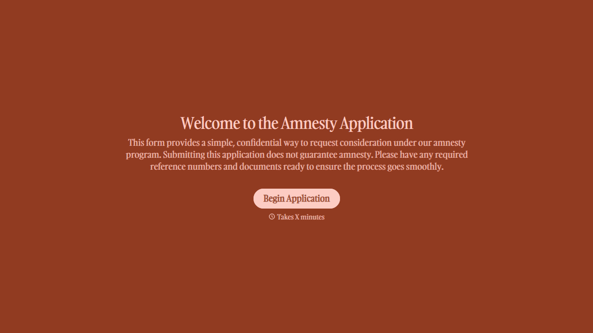 Amnesty Application Form