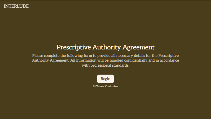Prescriptive Authority Agreement Form