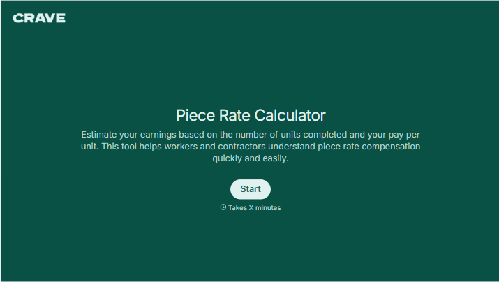 Piece Rate Calculator Form