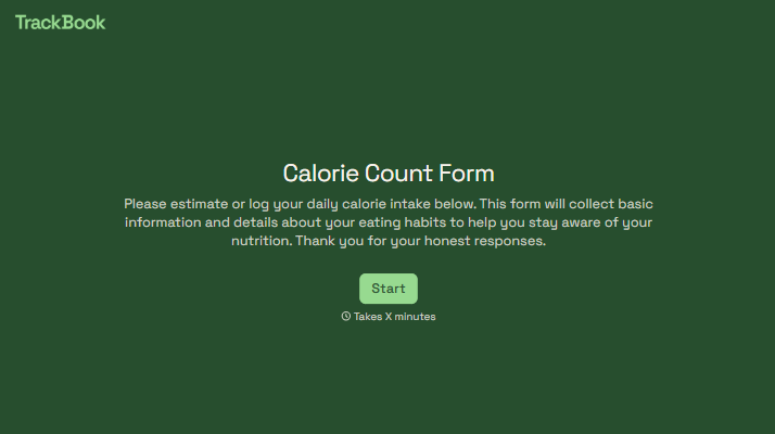 Calorie Count Form