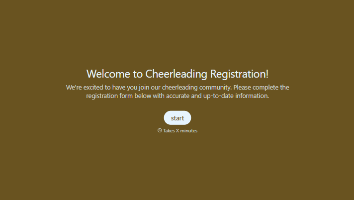 Cheerleading Registration Form Template