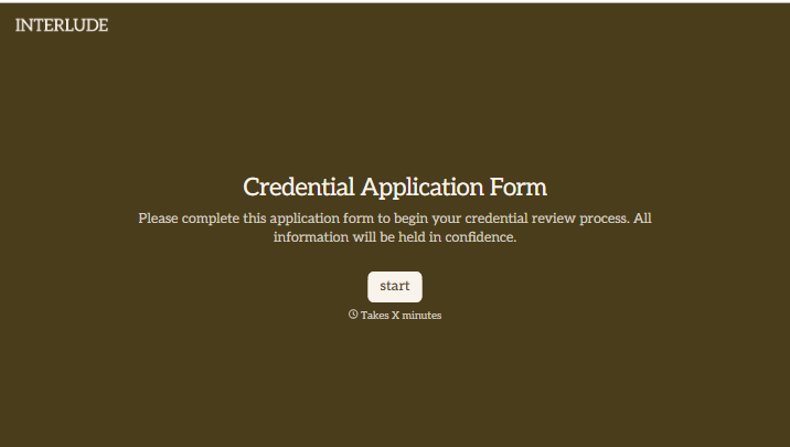 Credential Application Form