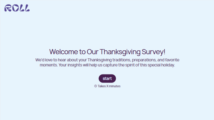 Thanksgiving Survey Form