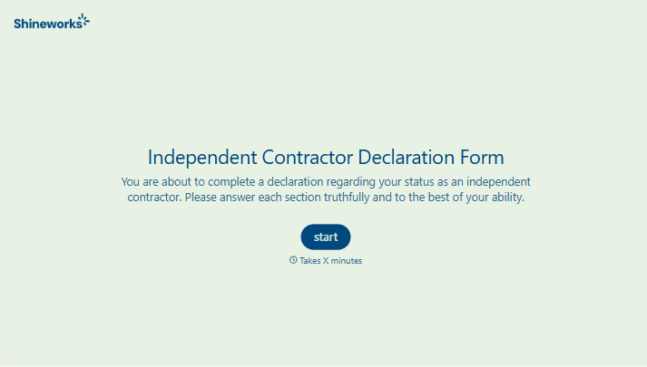 Independent Contractor Declaration Form