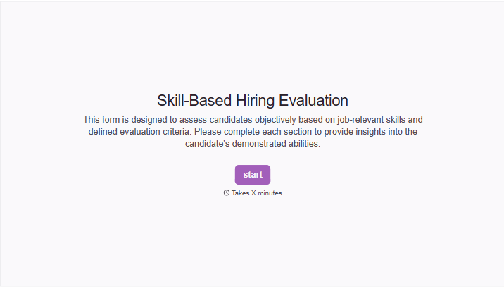 Skill Based Hiring Evaluation Form