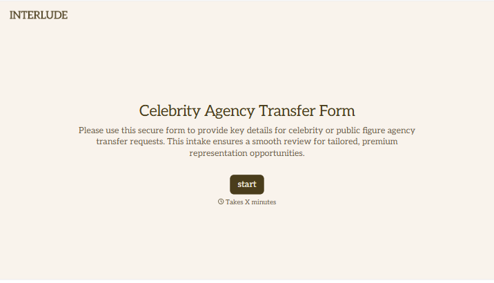 Celebrity Agency Transfer Form