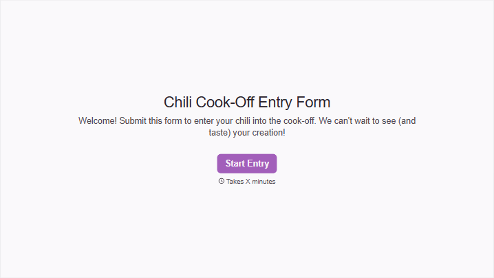 Chili Cook Off Entry Form