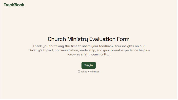 Church Ministry Evaluation Form