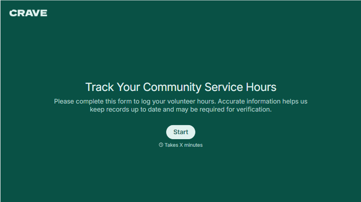 Community Service Hours Tracking Form