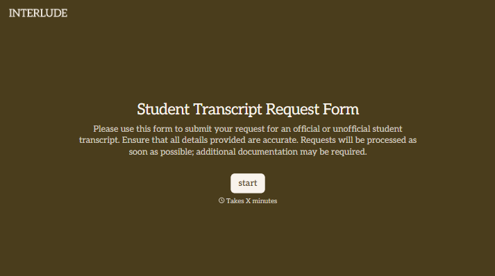 Student Transcript Request Form