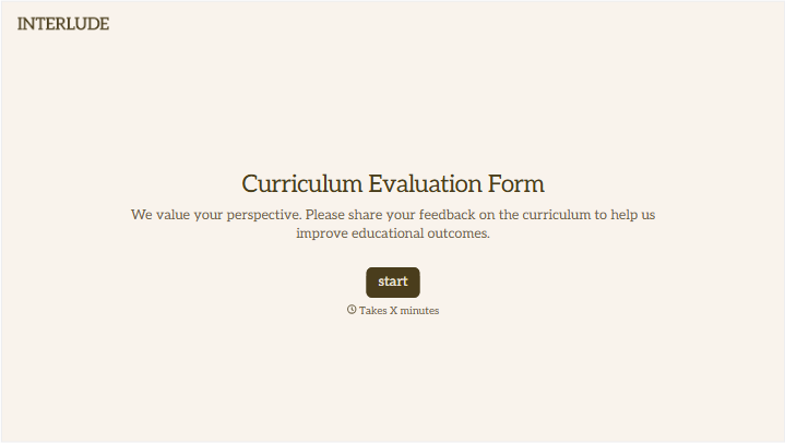 Curriculum Evaluation Form
