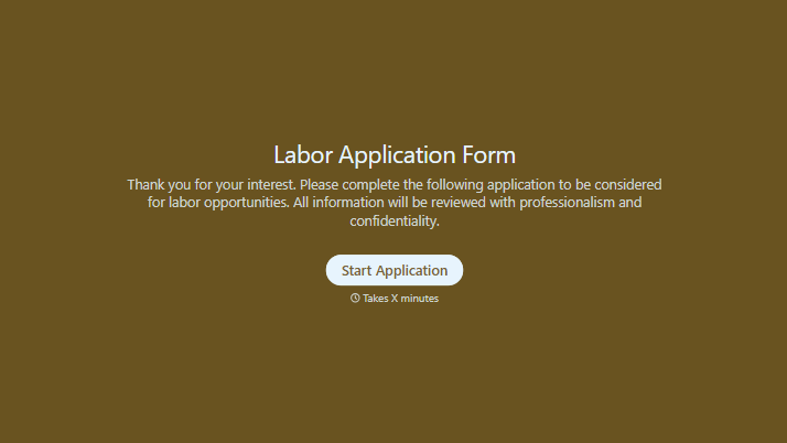 Labor Application Form