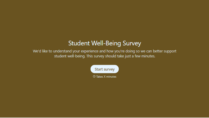 Student Well Being Survey Form