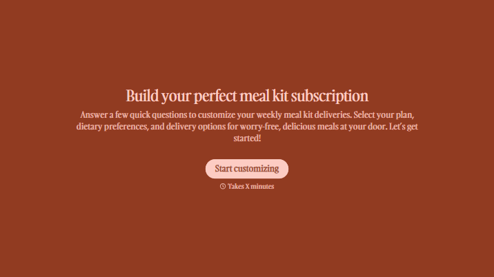 Bluesnap Meal Kit Delivery Subscription Form