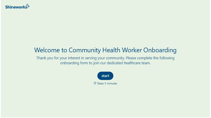 Community Health Worker Onboarding Form