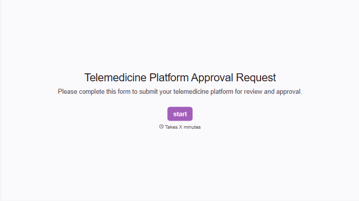 Telemedicine Platform Approval Form
